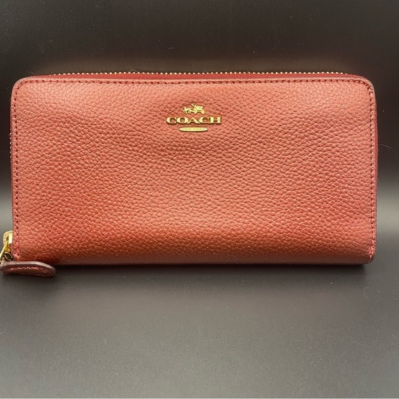 Coach Pebble Leather Accordion Zip around Wallet - Picture 2 of 9